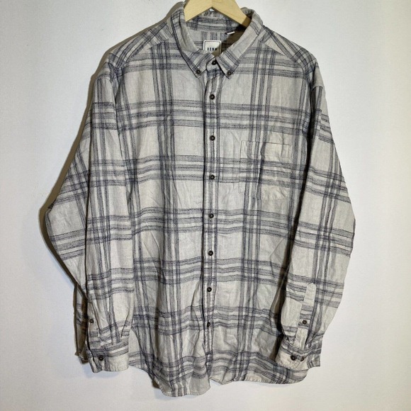 ROWM Mens‎ Size 2XB Long Sleeve Button Down Flannel Cotton Shirt - Picture 2 of 7
